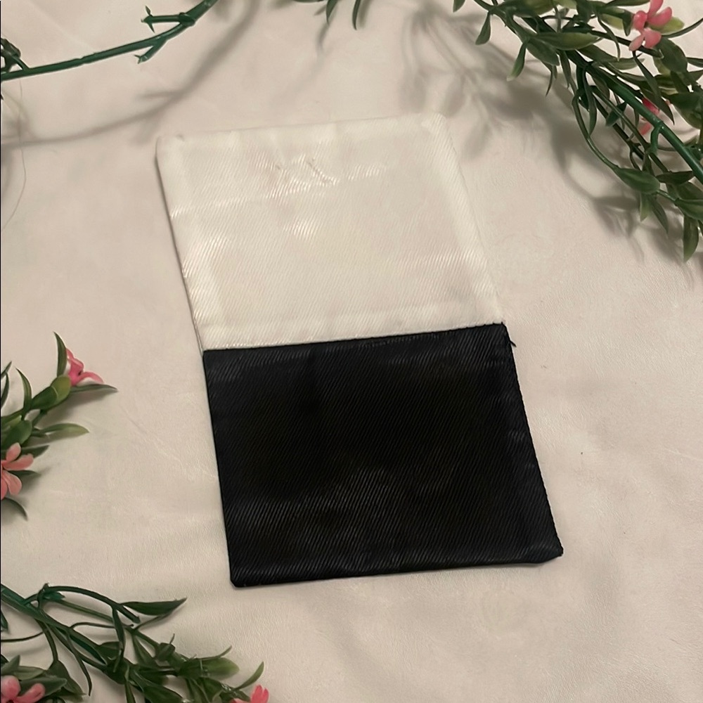 Elegant Black and White Reversible Satin Pocket Square Suit Handkerchief